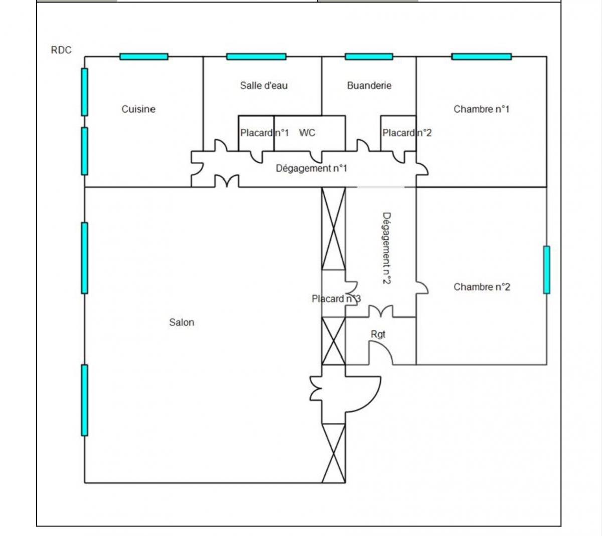 Centre-ville appartement ancien lumineux 2 ch cave