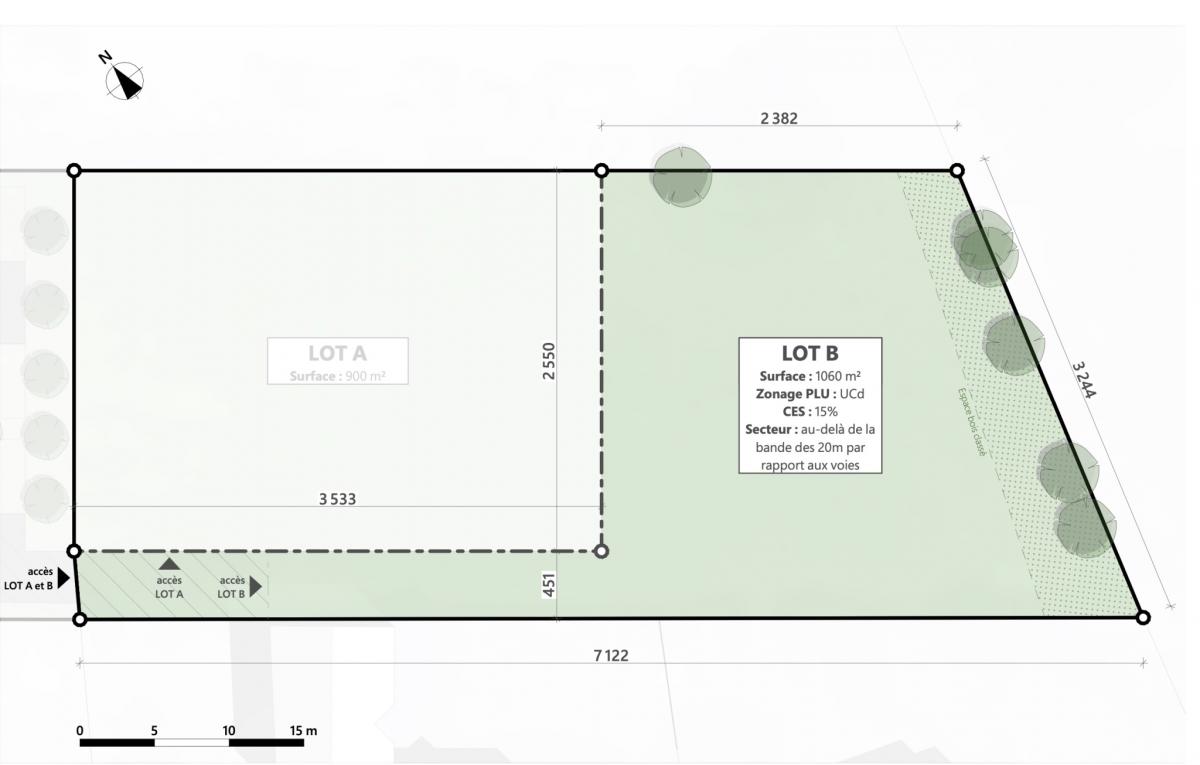 Vannes ouest grand terrain constructible 1060m2 