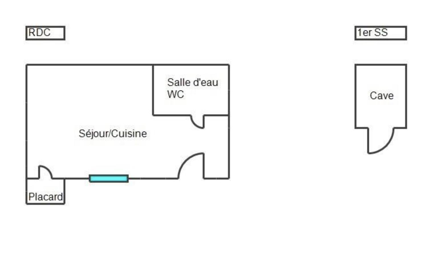 Studio à rénover + cave 